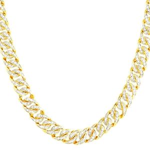 CZ Yellow Cuban Necklace Chain - 10mm 20inch